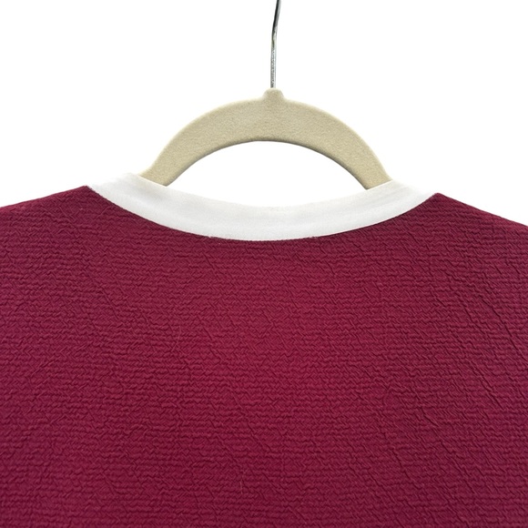 Sandro Raquel Shift Dress SMALL Burgundy Academia Preppy - Picture 10 of 13